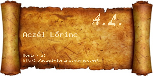 Aczél Lőrinc névjegykártya
